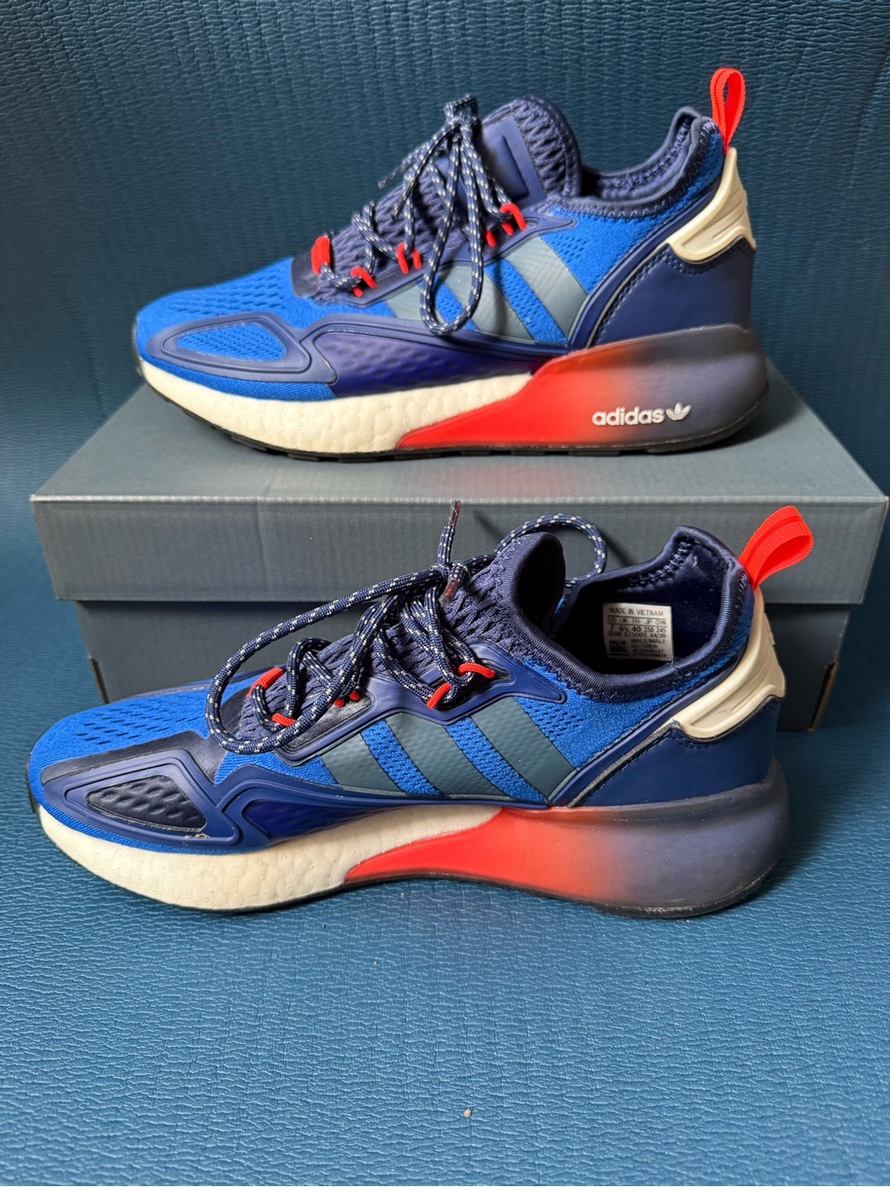 Adidas Zx 2k Boost Legacy Blue Tech Athletic Sneakers View 6